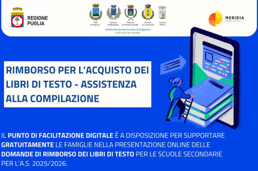 RIMBORSO PER L’ACQUISTO DEI LIBRI DI TESTO – ASSISTENZA ALLA COMPILAZIONE