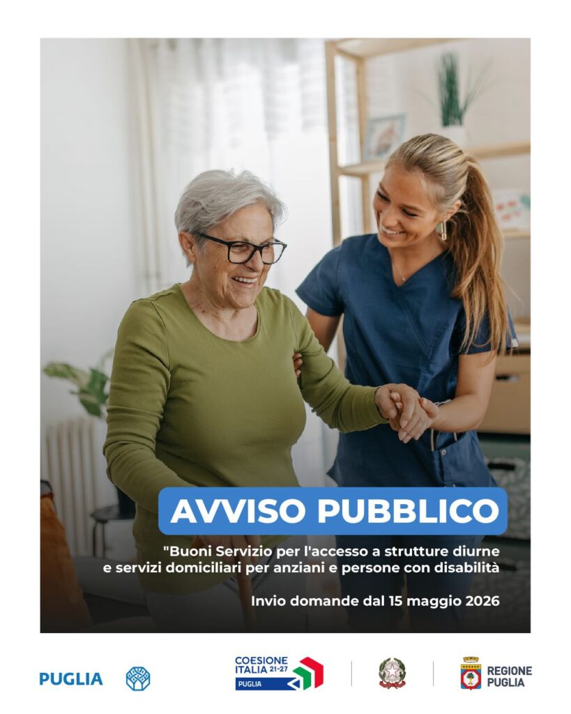 dal 15 maggio 2026 al via le domande per Buoni Servizio per anziani e persone con disabilità